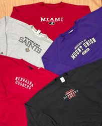 University sweatshirts