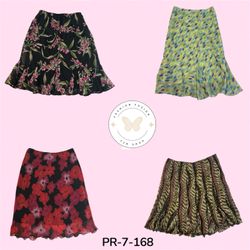 Women's High-Waist Printed Poly Skirt – Everyday W..