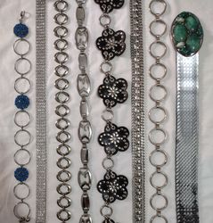 Y2K Silver Chain Belts