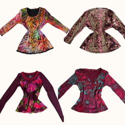 Y2K Velvet Hour Floral Tops - ST-012