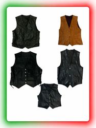 Vintage black and brown genuine leather vest!