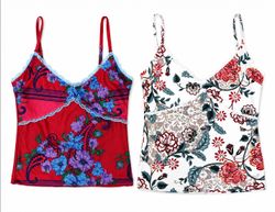 CR1901 UPCYCLED FLORAL CAMI TOP