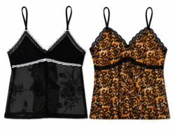 CR1903 UPCYCLED LACE & MESH CAMI TOP