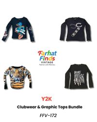 Y2K Clubwear & Graphic Tops Bundle
