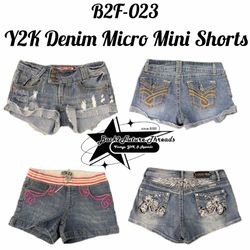Y2K Denim Micro Mini Shorts (B2F-023)