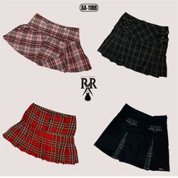 Y2K Gothic Girl Era Checkered Mini Skirts (AA-1188..