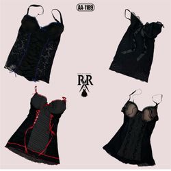 Y2K Black Gothic Baby Dolls (AA-1189)