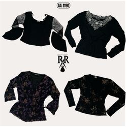 Y2K Black Gothic Full Sleeve Tops (AA-1190)