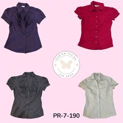 Women's Breathable Cotton Short Sleeve Blouse (PR-..
