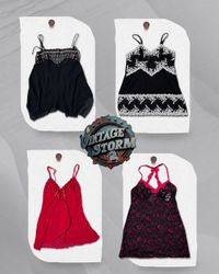 Y2K Crimson Desire Cami Tops
