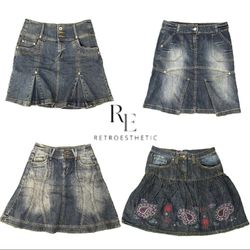 Y2K NYC IT GIRL DENIM Midi Skirts RE-3503
