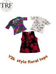 Y2k Style Floral Tops.     #0077