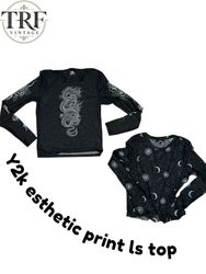 Printed Long Sleeve Top.      #0093