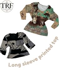 Long Sleeve Printed Tops.    #0095