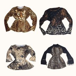 Y2K Hot Blooded Leopard Tops - ST-030