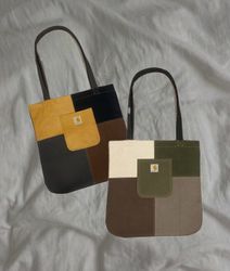 Upcycled Carhartt Multi-Patch Tote Bag