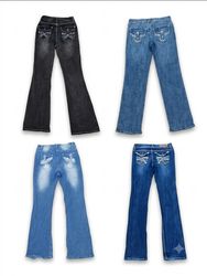 Y2K Rhinestone & Grunge bootcut Denim Jeans Bundle..