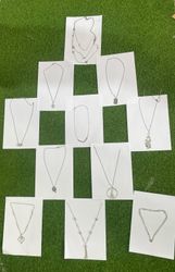 Minimalist Silver Pendant Necklaces Bundle | Daint..