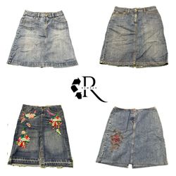 Y2K Era Cyber Girl Denim Midi Skirt RW-2238