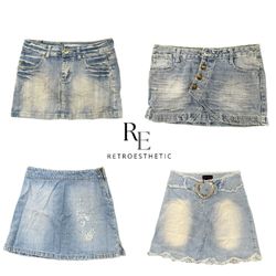 Y2K Paris Hilton Era Girl Denim Mini Skirt RE-3510