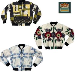 Upcycled Patchwork Quilt Bomber Jacket