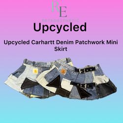 Upcycled Carhartt Denim Patchwork Mini Skirts