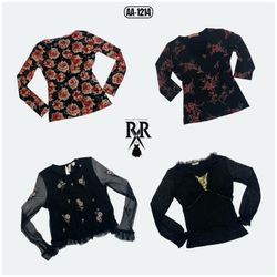 Y2K Black Gothic Full Sleeve Tops (AA-1214)