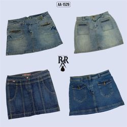 Y2K IT Girl Denim Mini Skirts (AA-1529)