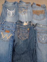 HD1513 Ladies Y2K Embellished Denim Flared Jeans