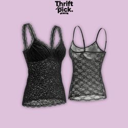 Y2K Black Lace Cami Top
