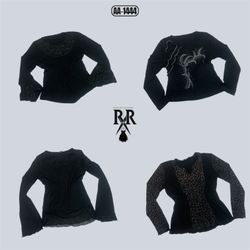 Y2K Black Gothic Full Sleeve Tops (AA-1444)
