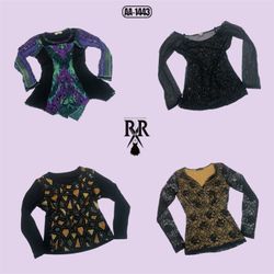 Y2K Black Rave Full Sleeve Tops (AA-1443)