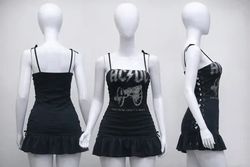 CR1931 Upcycled Graphic Corset Dress