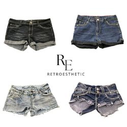 Y2K Cutesy Vibe Girl Denim Shorts RE-3698