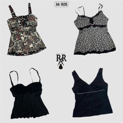 Y2K Black Gothic Cami Tops (AA-1626)