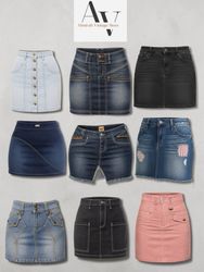 DENIM MINI AND MIDI SKIRTS IN BULK