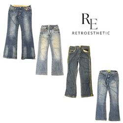 Y2K Paris Hilton Era Girl Denim Jeans RE-3767