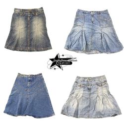 Y2k NYC IT GIRL DENIM MIDI SKIRT B2F-172