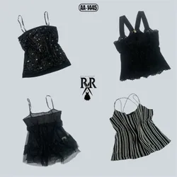 Y2k Black Gothic Mix Tops (AA-1445)