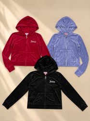 Y2K Juicy Couture Velours Sweat à Capuche Zippé