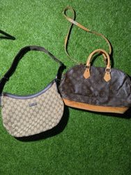 Gucci and LV branded bags