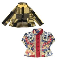Upcycled Mid Length Quilted Coat