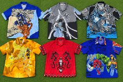 Vintage Graphic Silk Shirts – Y2K Anime, Dragon & ..