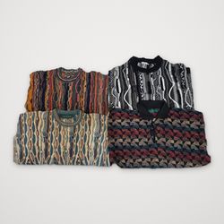 Coogi style sweaters-Multicolour Funky Knits