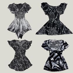 Black and White Printed Mini Dresses (OFF-61)
