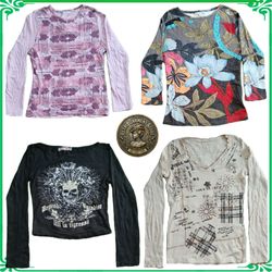 ✨ Vintage Y2K Women's Long Sleeves & Aesthetic Top..