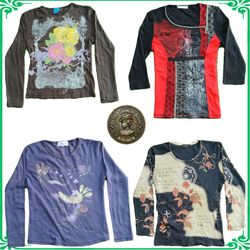 ✨ Vintage Y2K Aesthetic Ladies Tops & Blouses Bund..