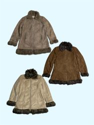 Y2k Faux Suede Afghan Coats
