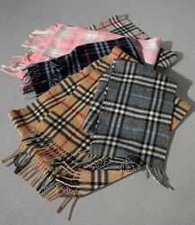 Barbour Plaid Fringe Scarves