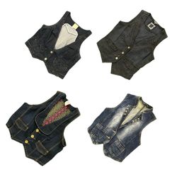 Y2k Denim vest cot RE-3869